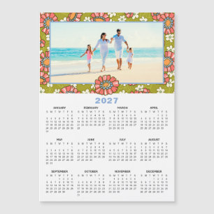 2027 Aangepaste Foto Retro Bloemencalender