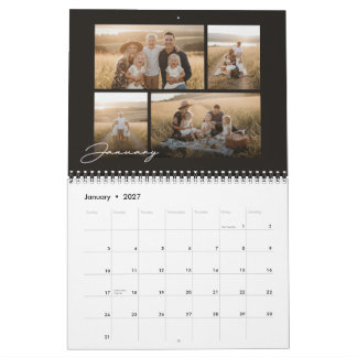 2027 Aangepaste gezelfoto met moderne elegante scr Kalender