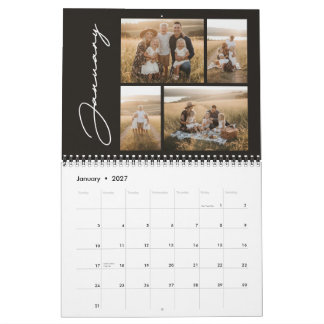 2027 Aangepaste gezelfoto met moderne elegante scr Kalender