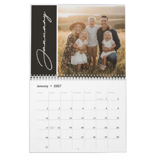 2027 Aangepaste gezelfoto met moderne elegante scr Kalender
