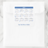 2027 Aangepaste tekst onderaan Maandkalender Vierkante Sticker (Tas)