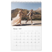 2027 Aangepaste Trouwfoto Chic Script Kalender (Feb 2027)