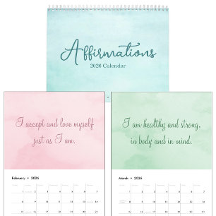 2027 Affirmatie Quotes Inspirerende Waterverf Kalender