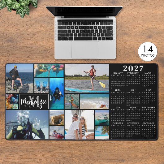 2027 Agenda 14 Foto's Monogram Naam Aangepaste Kle Bureaumat