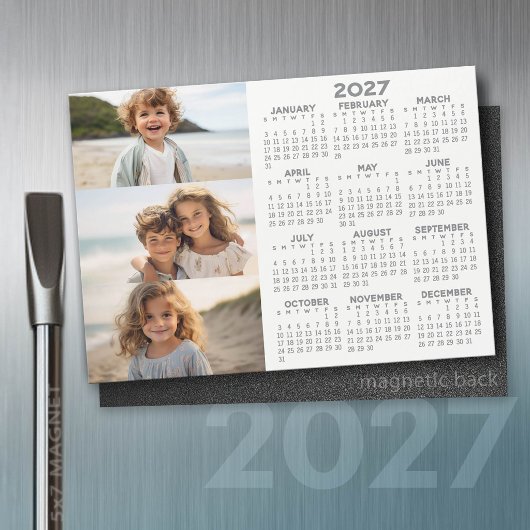 2027 Agenda - 3 Foto's - Basic Grey Witte Magneet