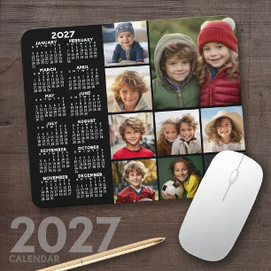 2027 Agenda - 9 foto collage - zwart Muismat