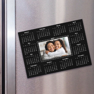 2027 Agenda Aangepaste Familie Foto Zwarte Magneet
