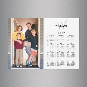 2027 Agenda aangepaste foto monogram naam magneet