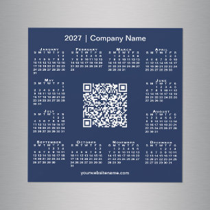 2027 Agenda Aangepaste Zakelijke QR Code Navy Magn
