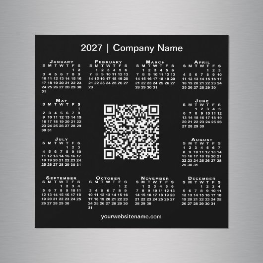 2027 Agenda Aangepaste Zakelijke QR Code Zwarte Ma