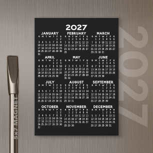 2027 Agenda Basic Zwarte Magnetische Kaart Uitnodiging