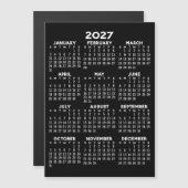 2027 Agenda Basic Zwarte Magnetische Kaart Uitnodiging (Voorkant / Achterkant)