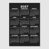 2027 Agenda Basic Zwarte Magnetische Kaart Uitnodiging (Voorkant)