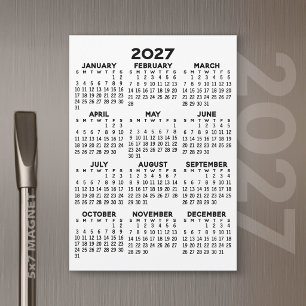 2027 Agenda - Basis Minimalistische Magnetische Ka Uitnodiging