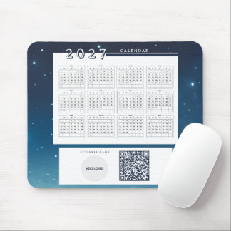 2027 Agenda Blauwe Melkweg Zakelijk Logo QR Code Muismat
