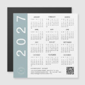 2027 Agenda Blauwe Rand QR-code Bedrijfslogo (Voorkant / Achterkant)