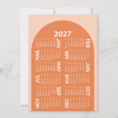 2027 Agenda - boho mod arch retro koraal Feestdagenkaart (Voorkant)