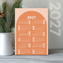 2027 Agenda - boho mod arch retro koraal