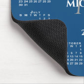 2027 Agenda Chic Monogram Naam op Blauw Muismat (Hoek)