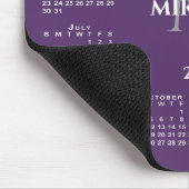 2027 Agenda Chic Monogram Naam op Paars Muismat (Hoek)