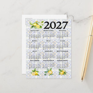 2027 Agenda Citroenen Italiaanse Mediterraanse Teg Briefkaart