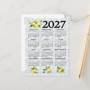 2027 Agenda Citroenen Italiaanse Mediterrane Tegel Briefkaart