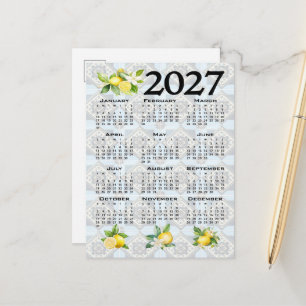 2027 Agenda Citroenen Italiaanse Mediterrane Tegel Briefkaart