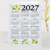 2027 Agenda Citroenen Italiaanse Mediterrane Tegel Kaart (Gele Bloem)