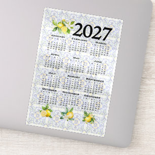 2027 Agenda Citroenen Italiaanse Mediterrane Tegel Sticker