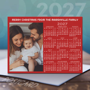 2027 Agenda - Foto Jaaroverzicht Modern Feestdagenkaart