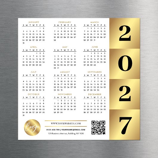 2027 Agenda Goud Zakelijk Logo QR Code Marketing