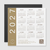 2027 Agenda Gouden Tekst QR Code Bedrijfslogo (Voorkant / Achterkant)