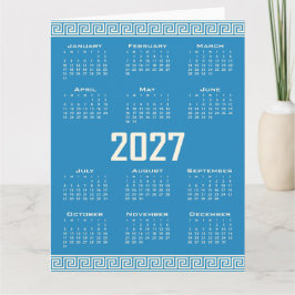 2027 Agenda, Griekse Fret, Cosmic Latte op Blauw Kaart