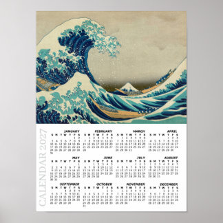 2027 Agenda, Groot, De Grote Golf bij Kanagawa Poster