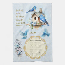 2027 Agenda Handdoek Blauwe Vogels Prediker 3:11