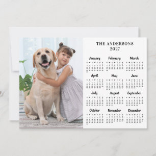 2027 Agenda Huisdier Hond Kinderen Nieuw Jaar Aang Feestdagenkaart