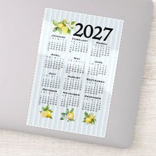 2027 Agenda Italiaanse stijl citroenen blauwe stre Sticker