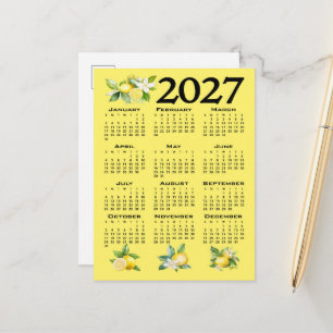 2027 Agenda Italiaanse Stijl Citroenen Geel Briefkaart