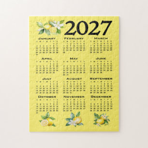 2027 Agenda Italiaanse stijl citroenen geel Legpuzzel