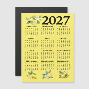 2027 Agenda Italiaanse Stijl Citroenen Geel Magnetische Uitnodiging