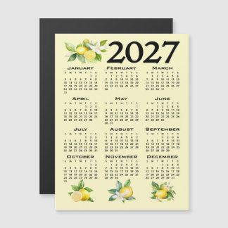 2027 Agenda Italiaanse stijl citroenen geel Magnetische Uitnodiging