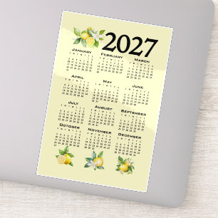 2027 Agenda Italiaanse stijl citroenen geel Sticker