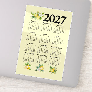 2027 Agenda Italiaanse stijl citroenen geel Sticker