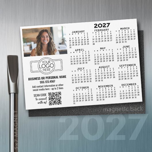 2027 Agenda Magneet -- logo, QR Code, Foto