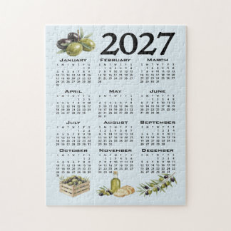 2027 Agenda, Mediterrane Olijven, Blauw Legpuzzel