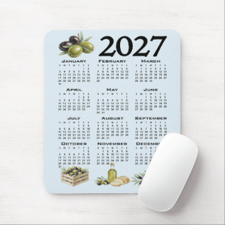 2027 Agenda, Mediterrane Olijven, Blauw Muismat