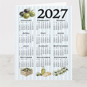 2027 Agenda, Mediterrane Olijven, Blauwe Strepen Kaart