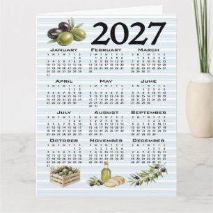 2027 Agenda, Mediterrane Olijven, Blauwe Strepen Kaart