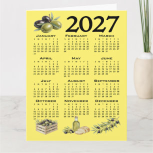 2027 Agenda, Mediterrane Olijven. Geel Kaart