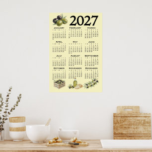 2027 Agenda, Mediterrane Olijven, Geel Poster